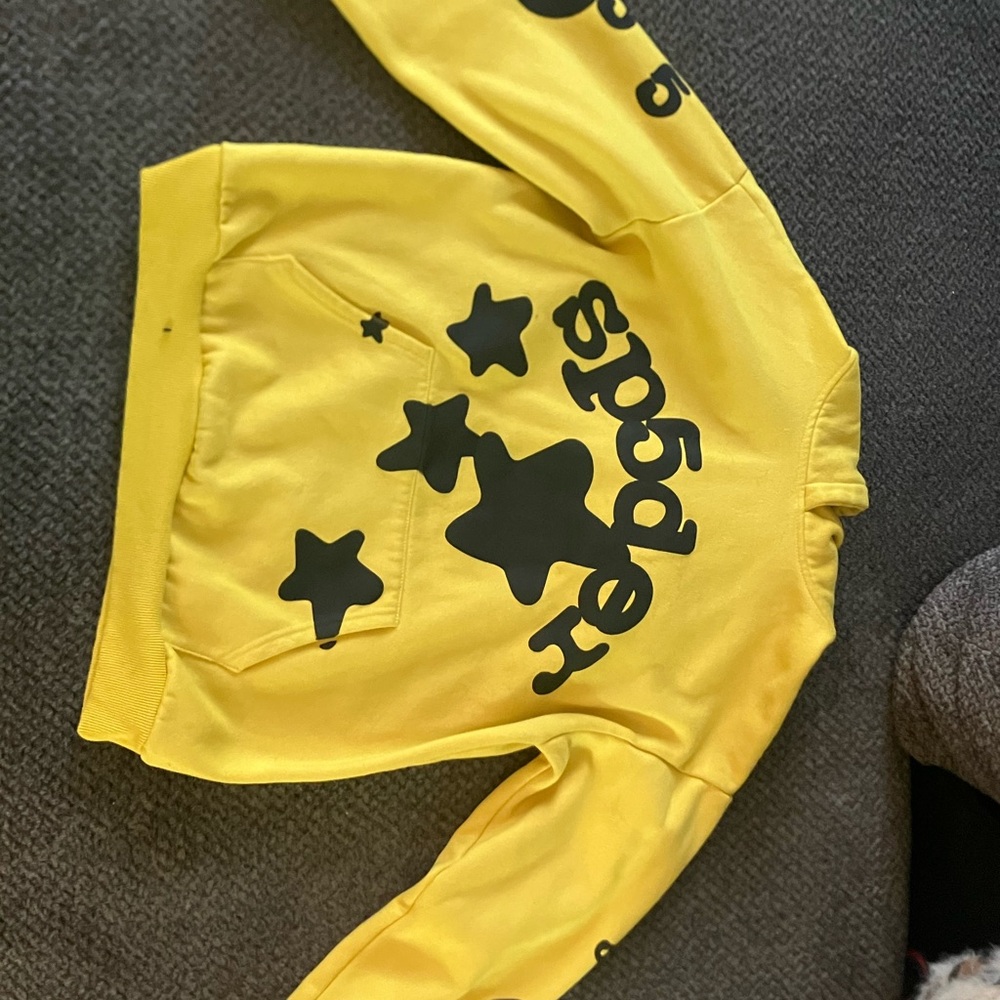 Sp5der hoodie Yellow and black stars